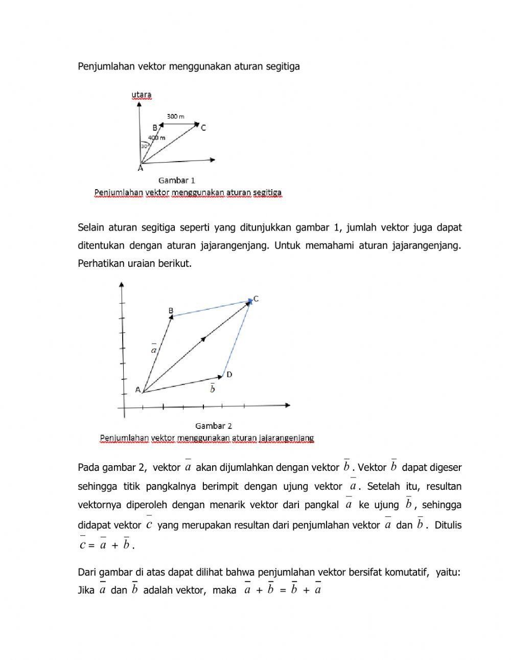 LKPD Penjumlahan dan Pengurangan Vektor