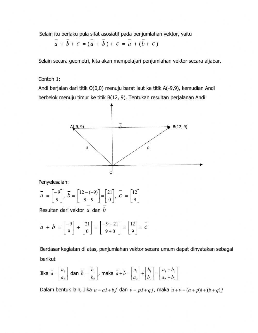 LKPD Penjumlahan dan Pengurangan Vektor