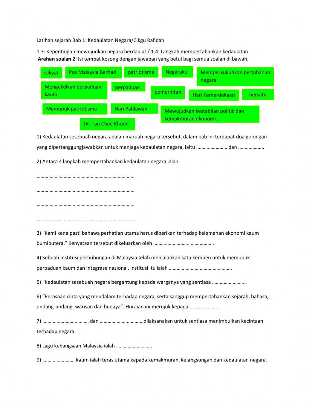 1.4: Langkah mempertahankan kedaulatan