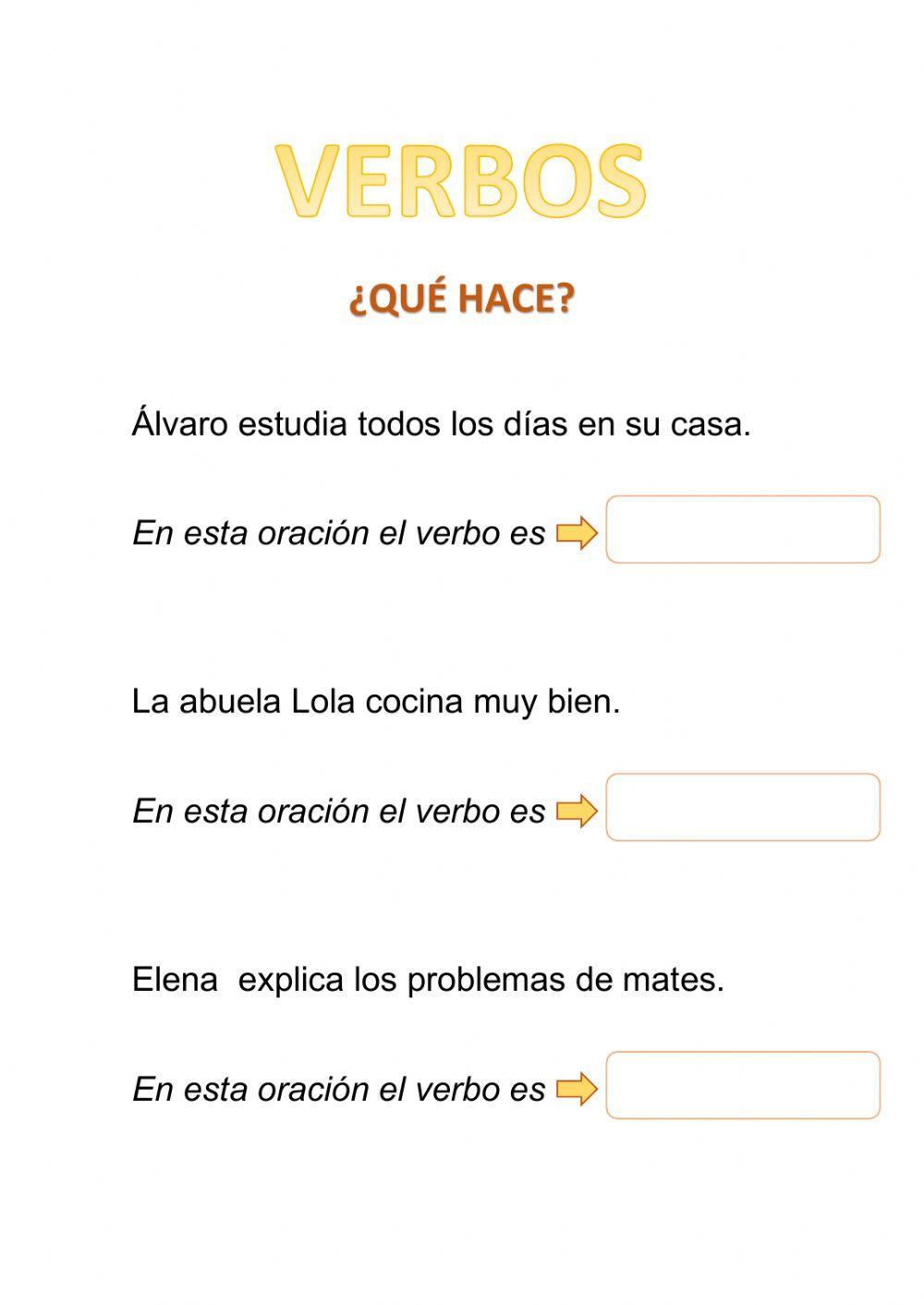 Identifica los verbos