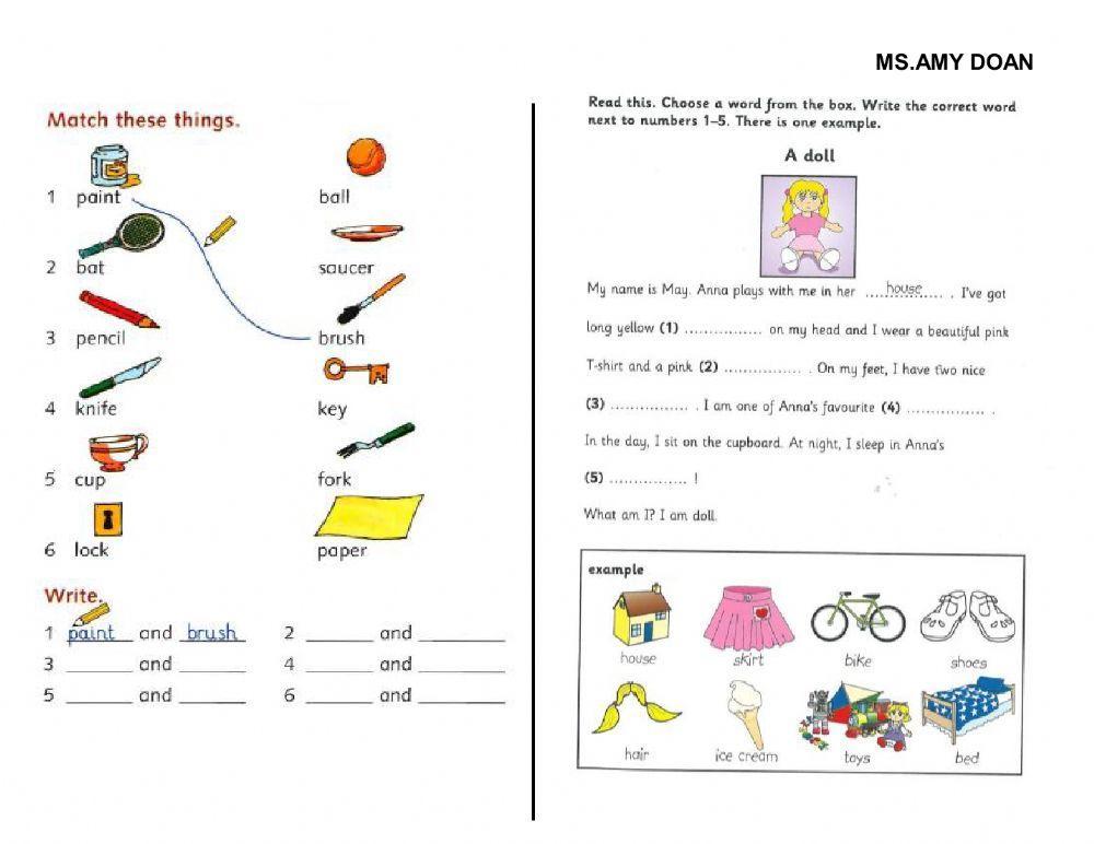 Starters Test Reading and Writing 2345 Đoàn Thị