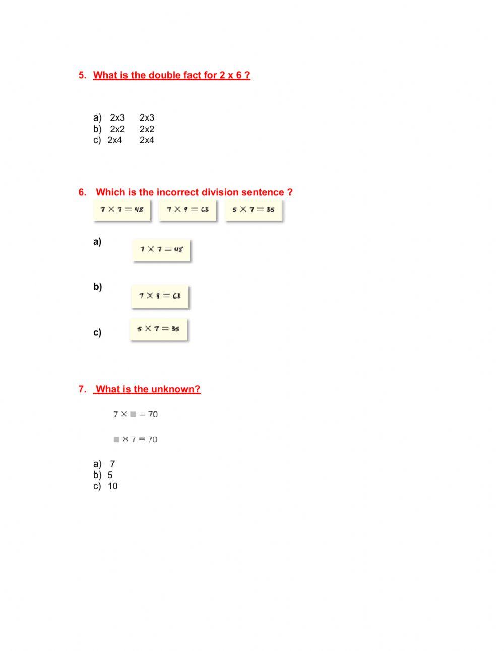 Multiplication and Division