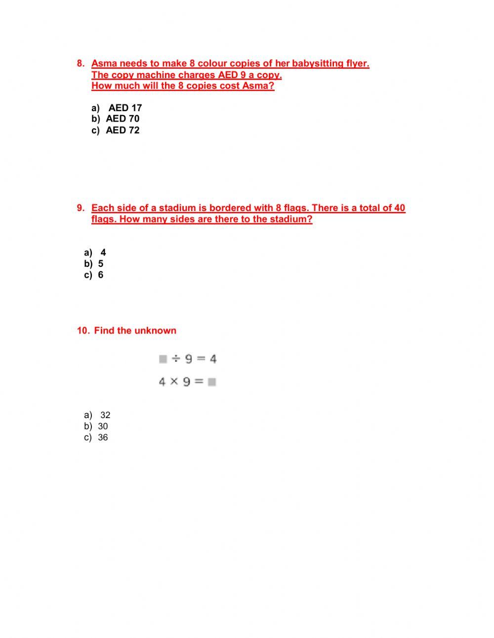 Multiplication and Division