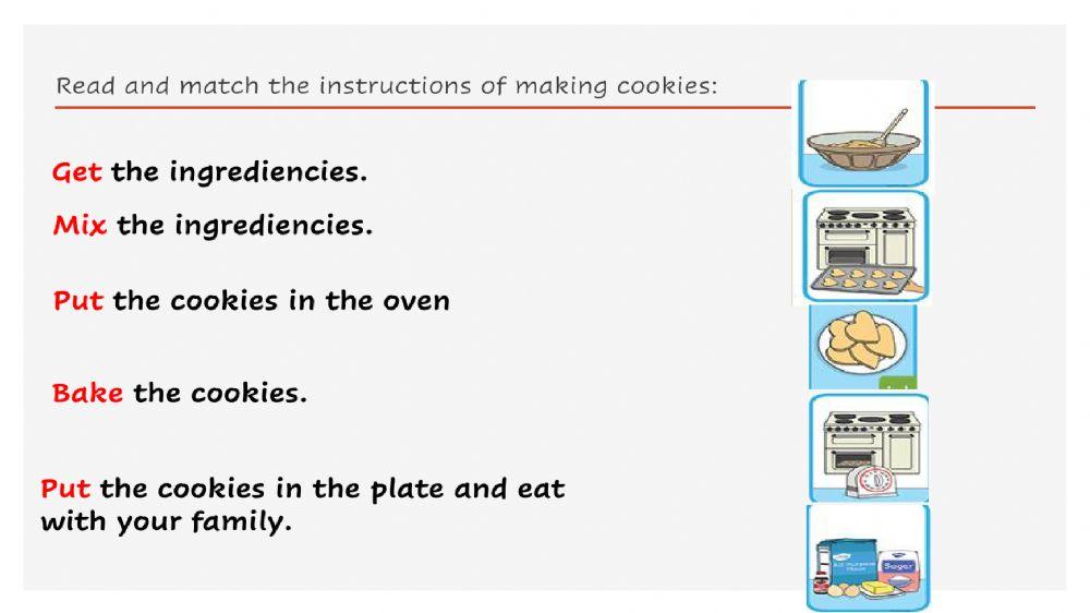 Making cookies instructions