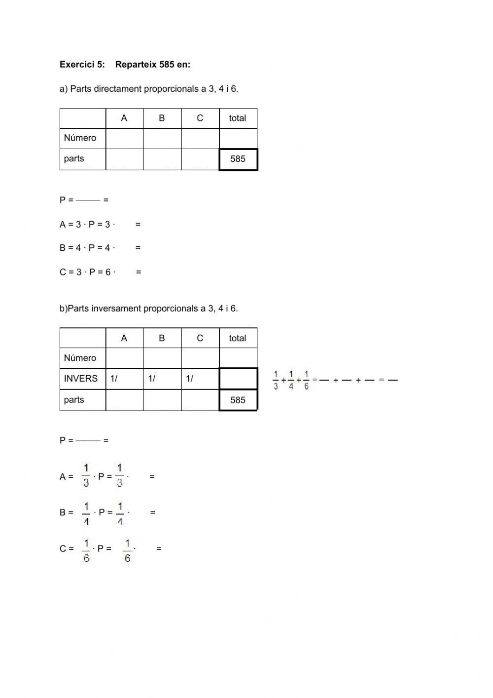 Proporcionalitat i percentatges