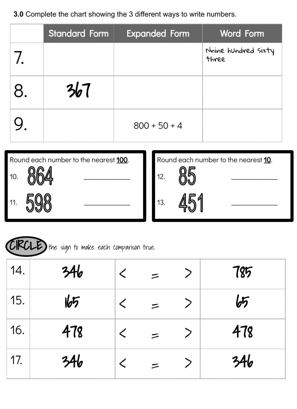 Pre-Assessment 3.NBT.1 worksheet | Live Worksheets Pre-Assessment 3.NBT.1 worksheet | Live Worksheets