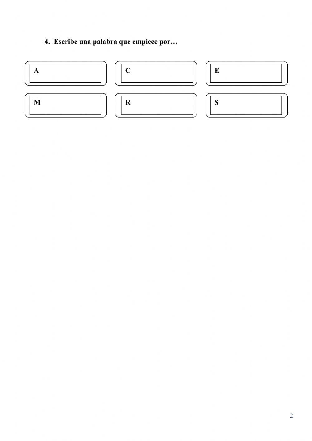 Ficha de repaso del abecedario