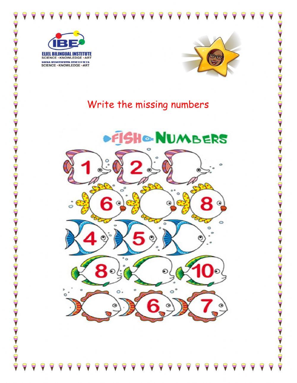 Write the missing numbers