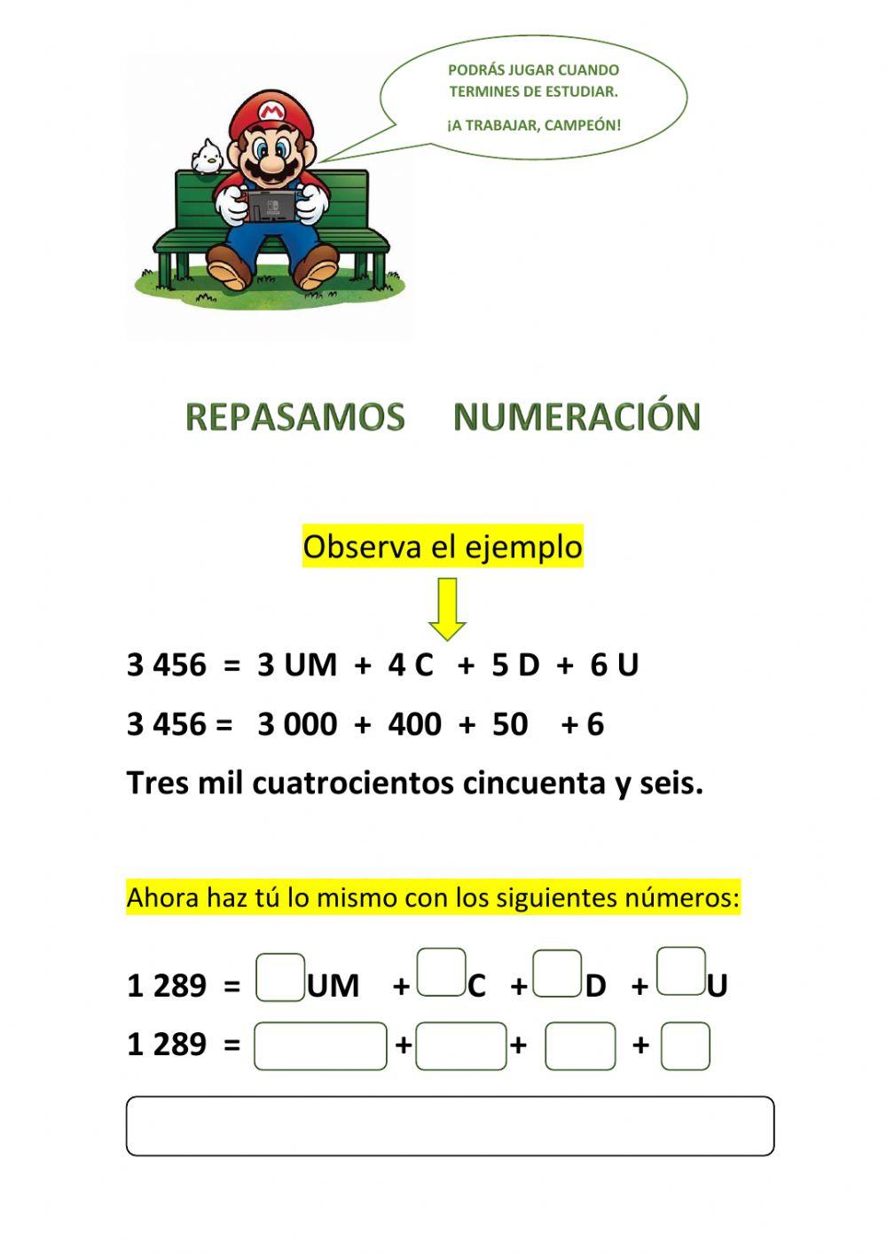 Repaso numeración