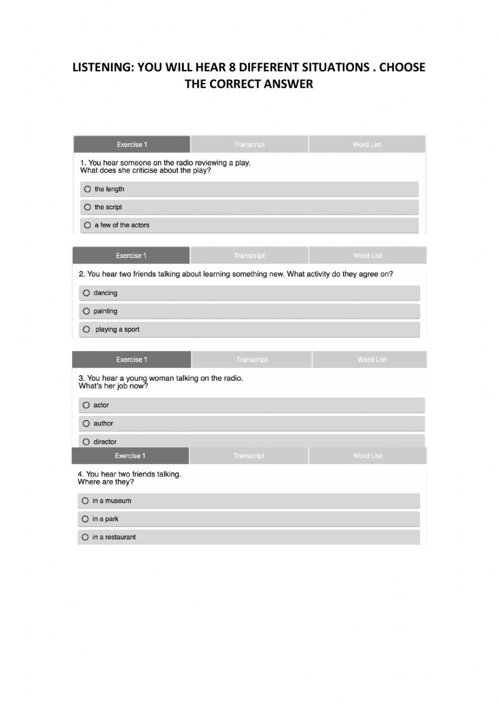 Listening to conversations. n2