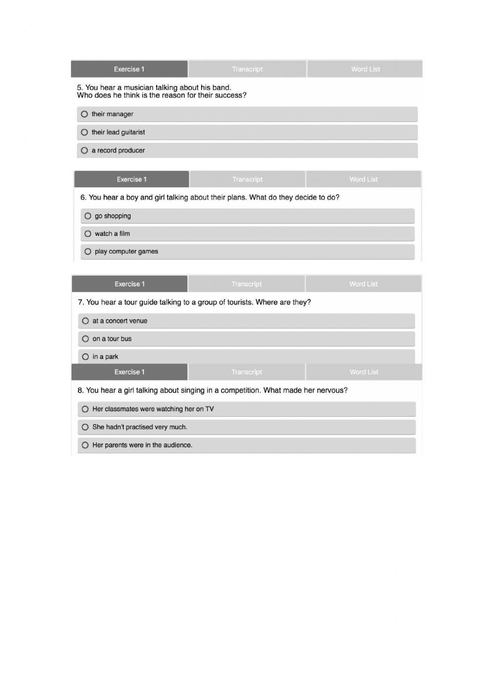 Listening to conversations. n2