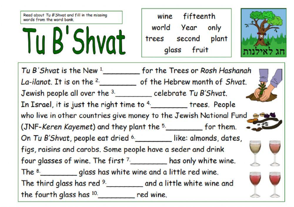 Tu Bishvat online exercise for Live Worksheets