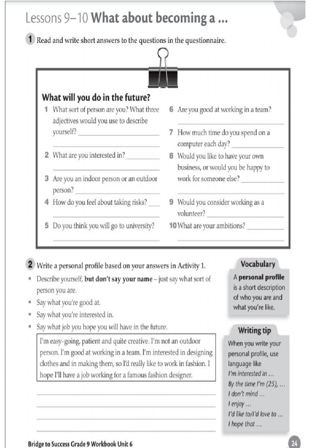G9 advanced U6 L 9-10 workbook