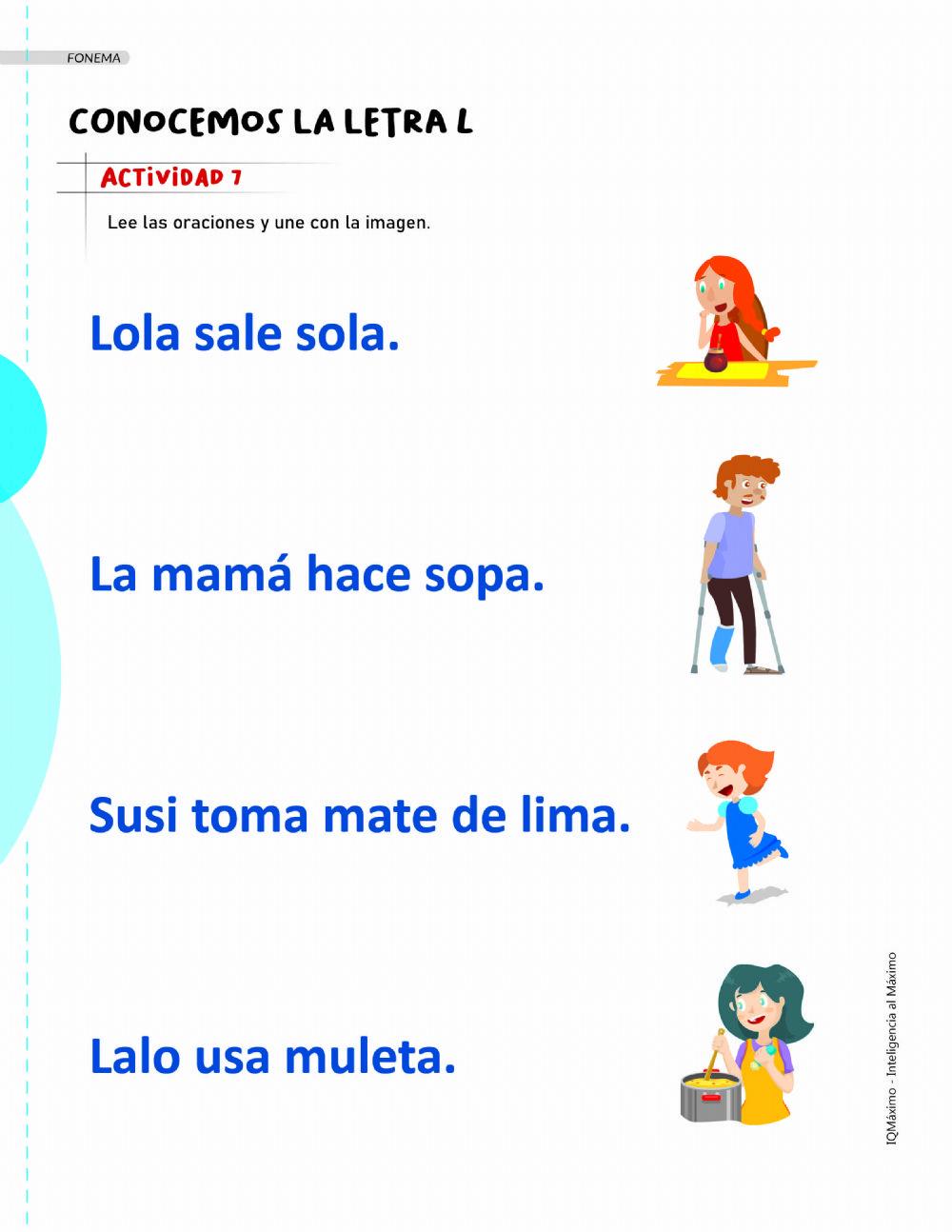 Actividad 7 letra l unir