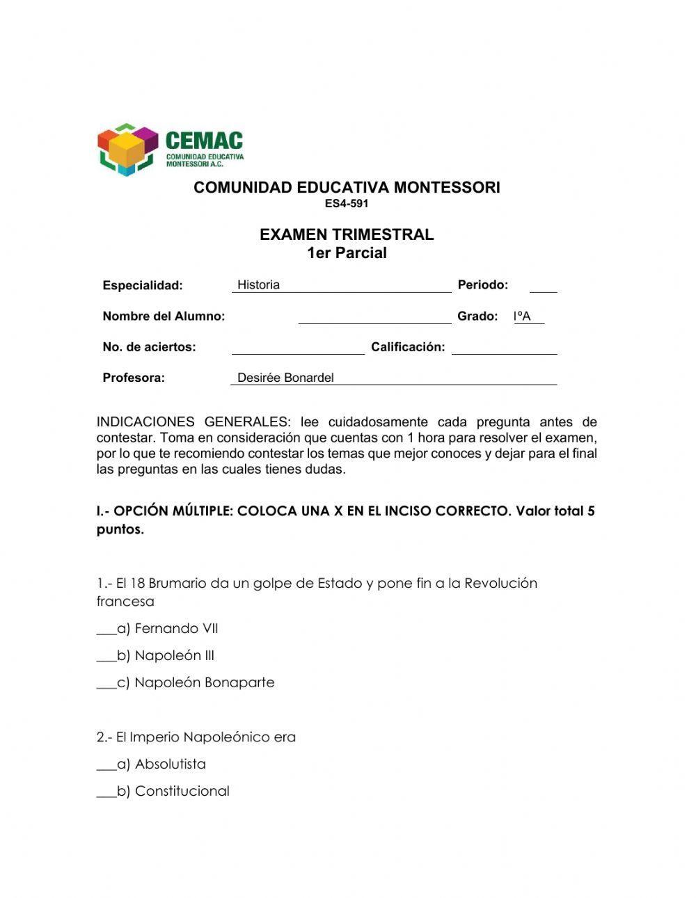 Primer parcia l2 trimestre