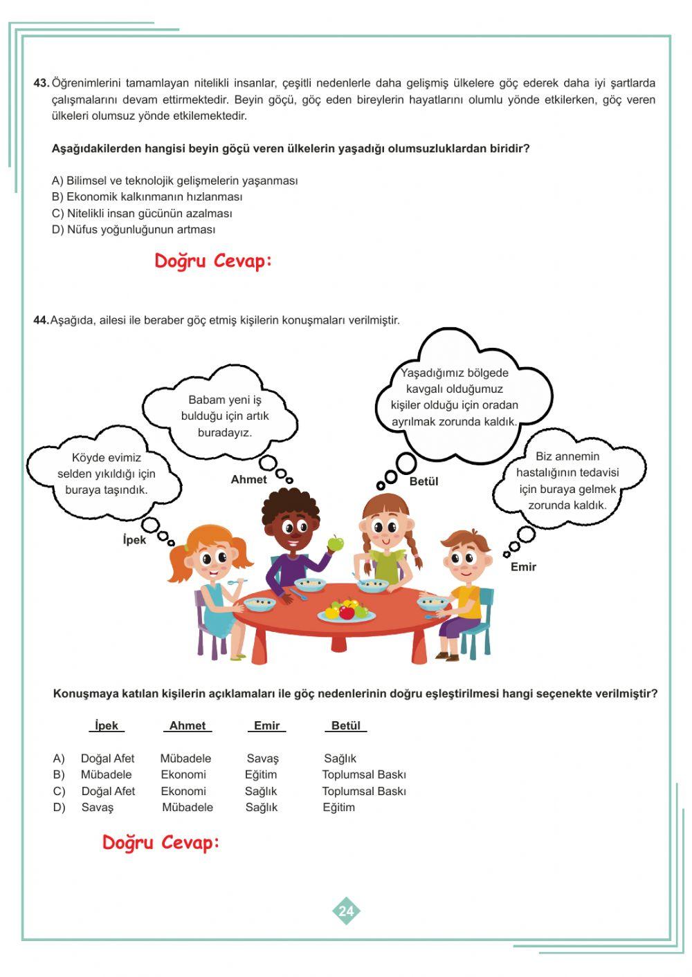 3.Ünite Testi 2.Bölüm