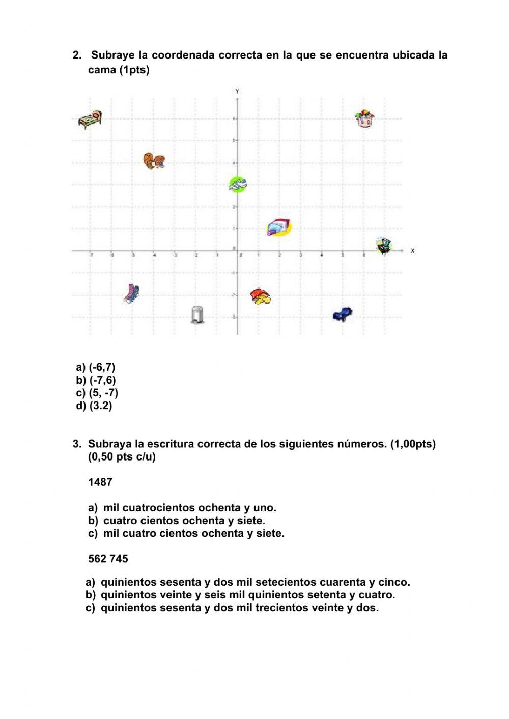 Prueba de unidad 5to. de basica (matemática)