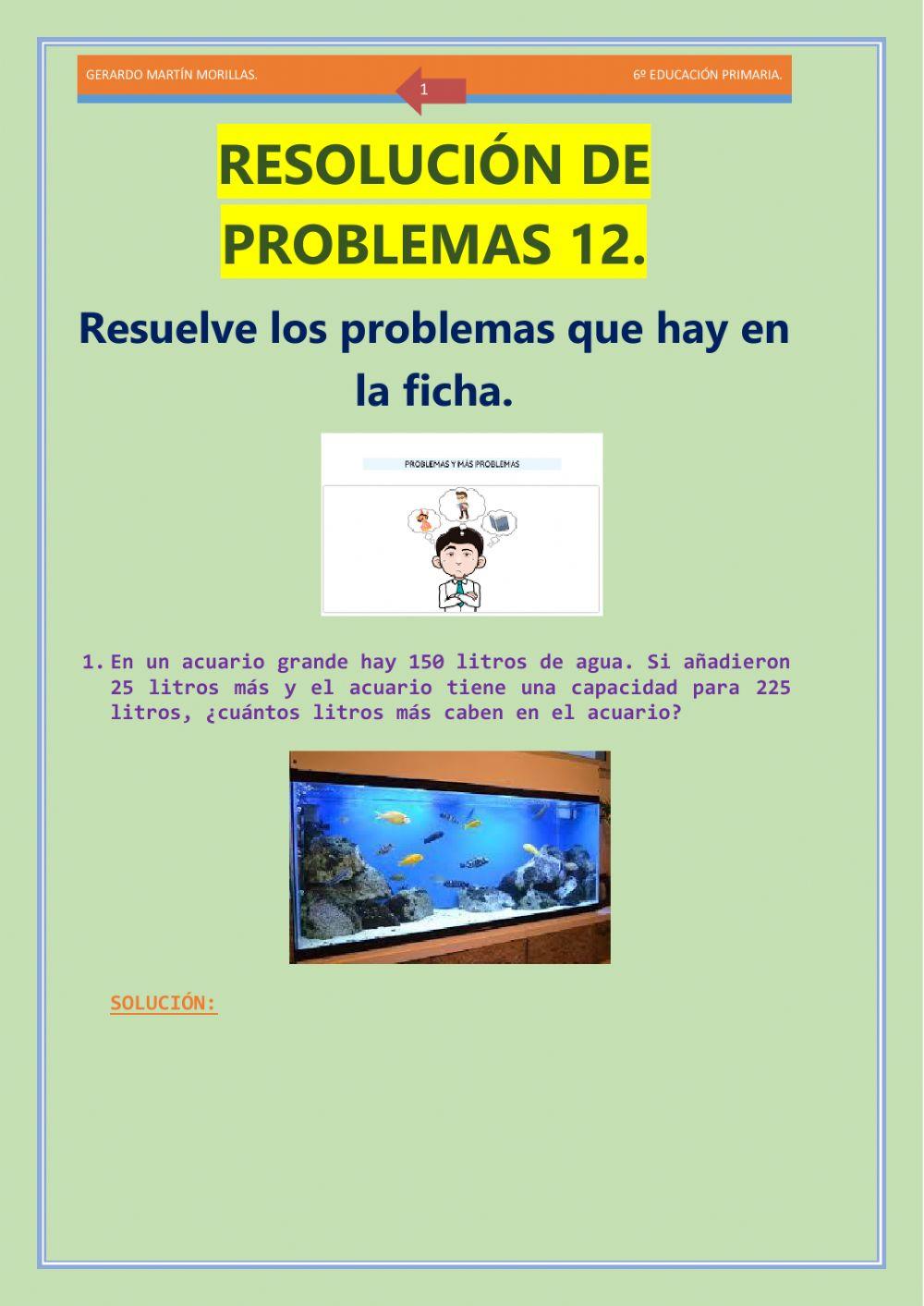 Resolución de problemas. Ficha 12.