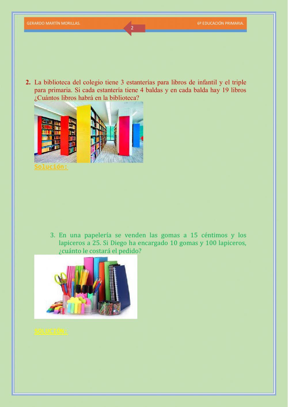 Resolución de problemas. Ficha 12.