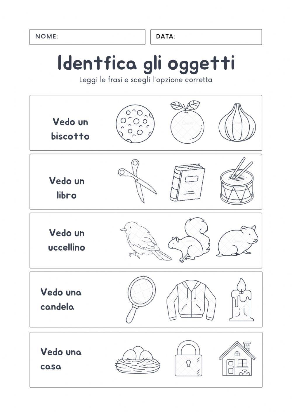 Oggetti identificare