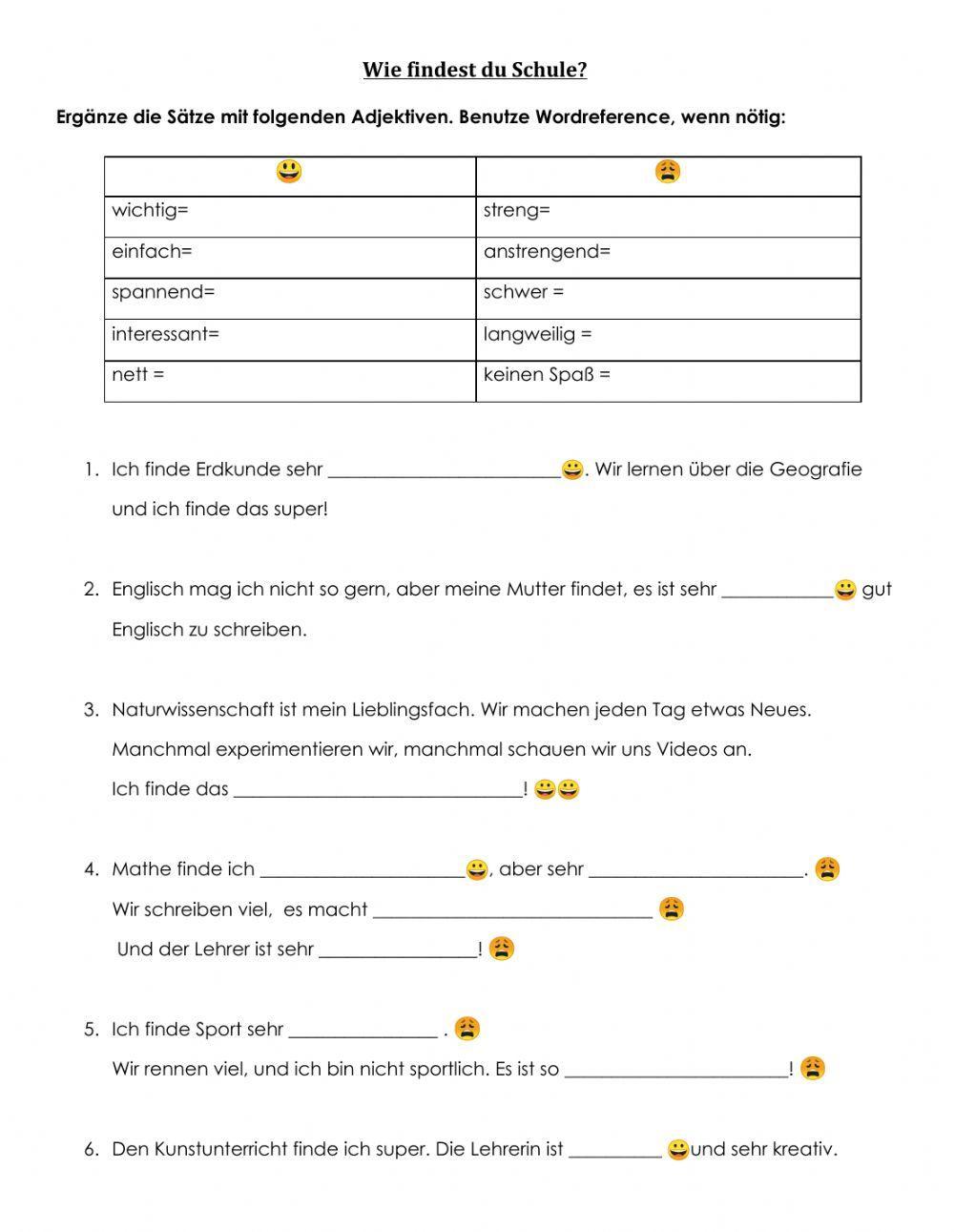 Wie findest du Schule?