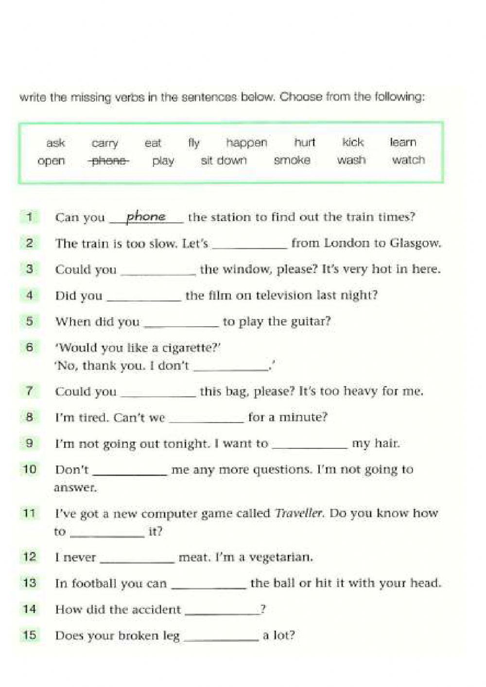 Prepositions of place, verbs and food vocabulary