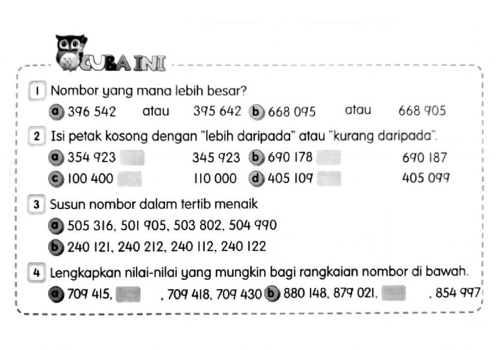 Banding dan susun nombor