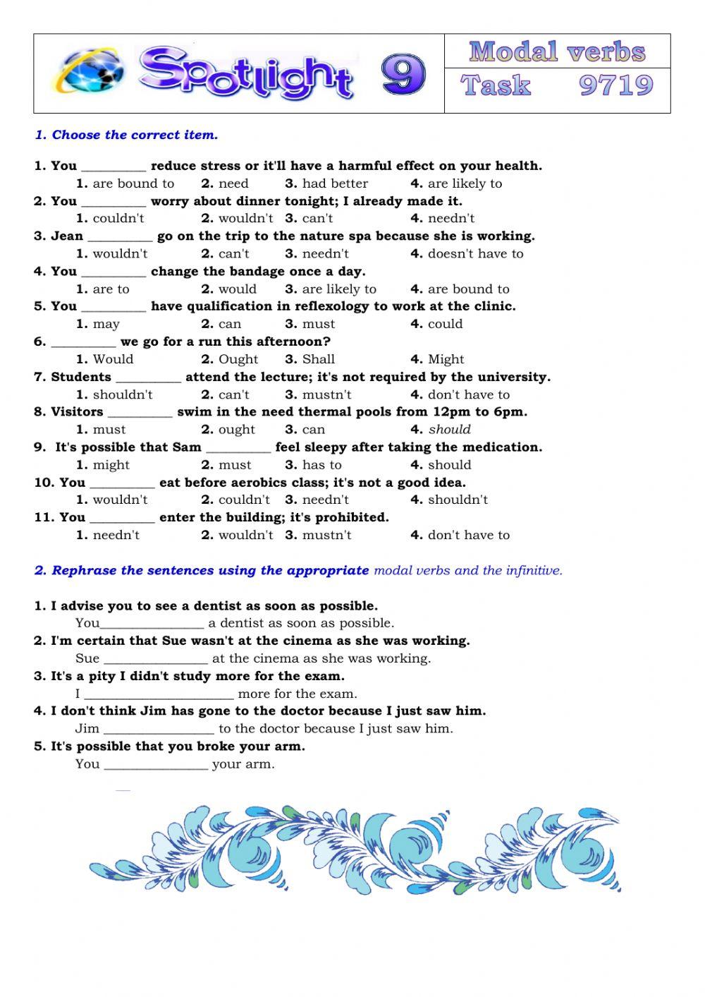 Spotlight 9 Task 9719