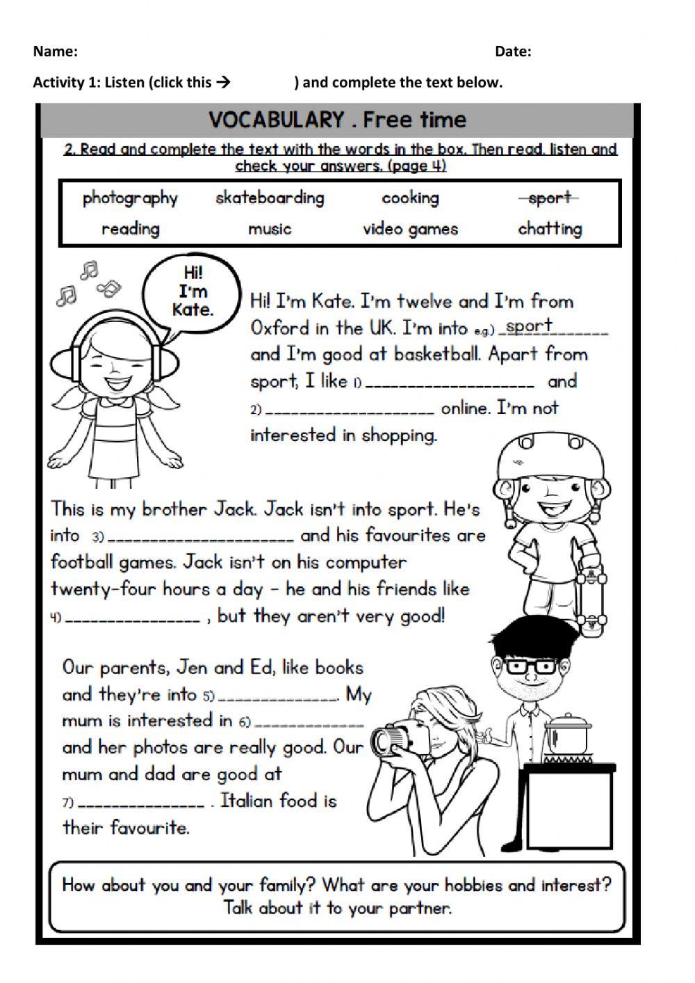 Year 5 Starter Unit - Listening activity