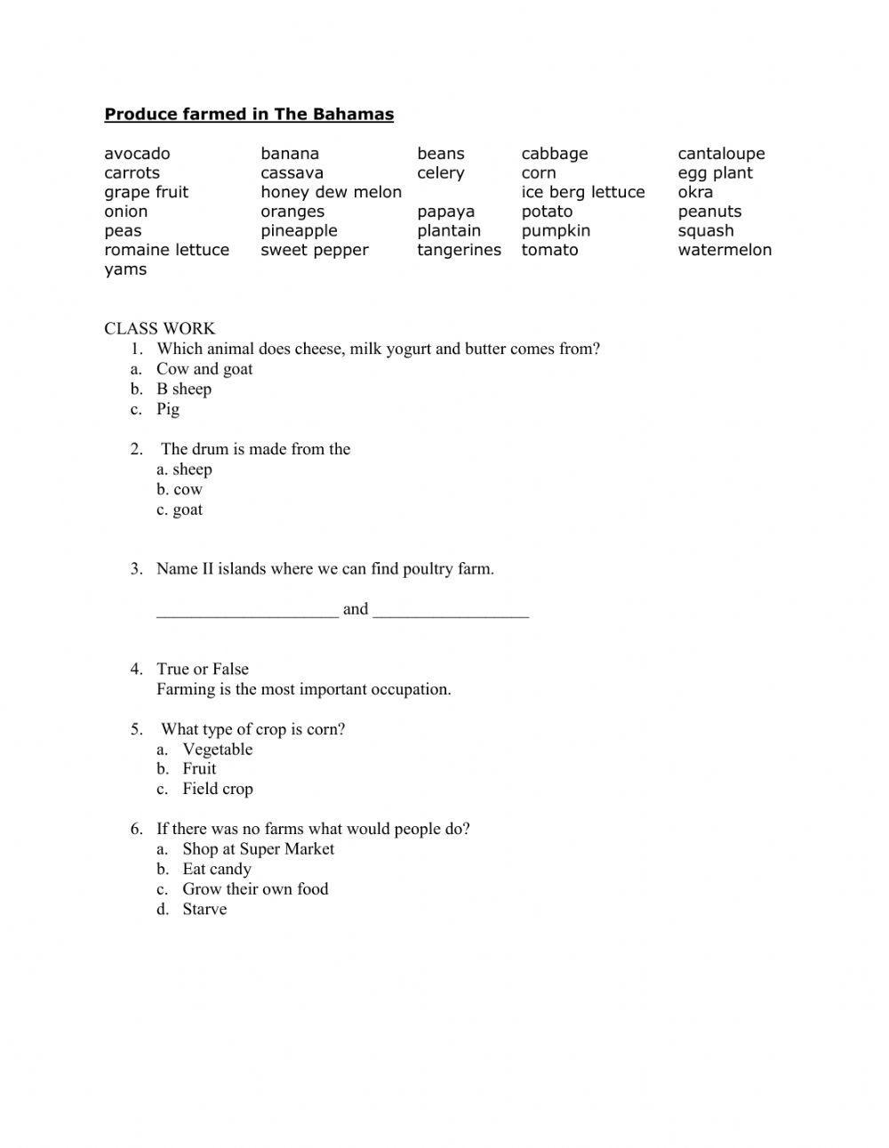 Farming in The Bahamas