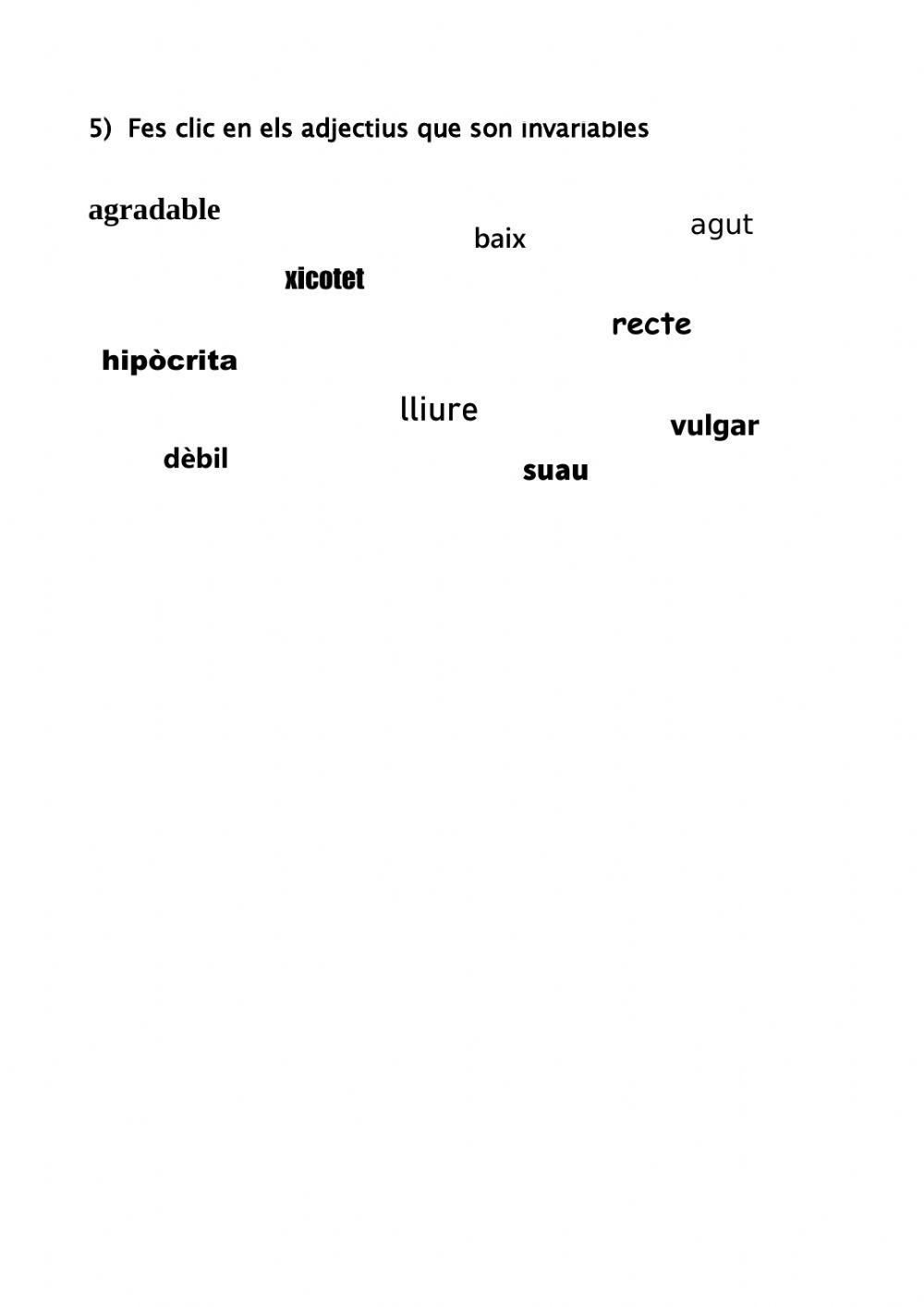 El gènere i el nombre de l'adjectiu