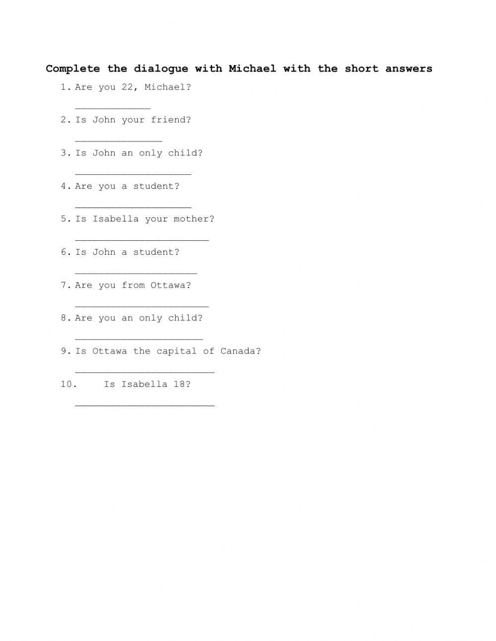 Present of the verb BE