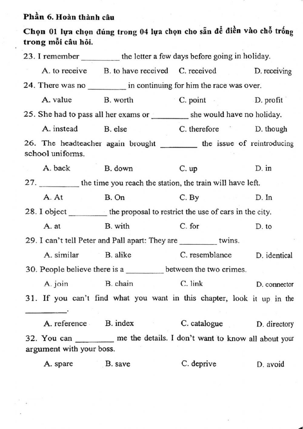 Đề thi đánh giá năng lực ngoại ngữ Tiếng Anh vào lớp 10 Chuyên ngoại ngữ - Số 10.1