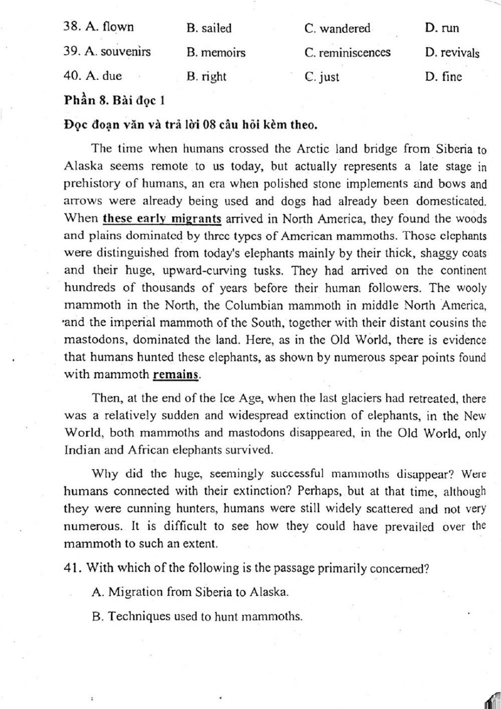 Đề thi đánh giá năng lực ngoại ngữ Tiếng Anh vào lớp 10 Chuyên ngoại ngữ - Số 10.1