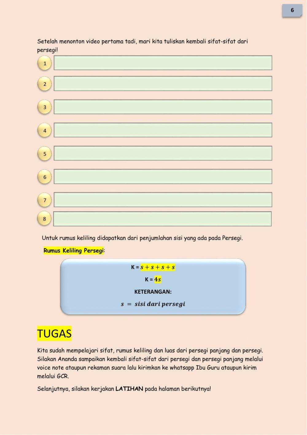 LKPD Persegi Panjang dan Persegi