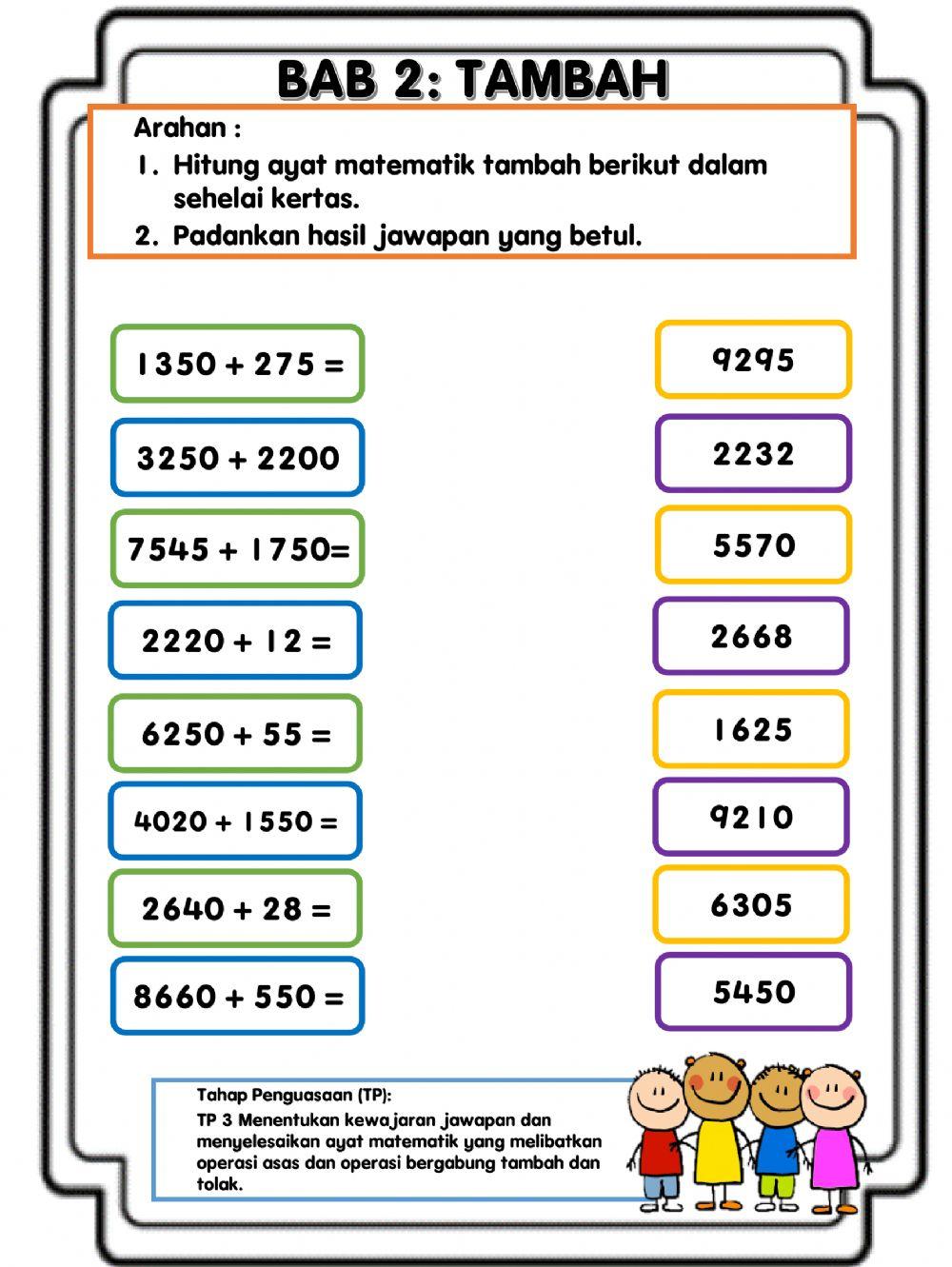 Operasi Tambah Dalam Lingkungan 10000 Tahun 3