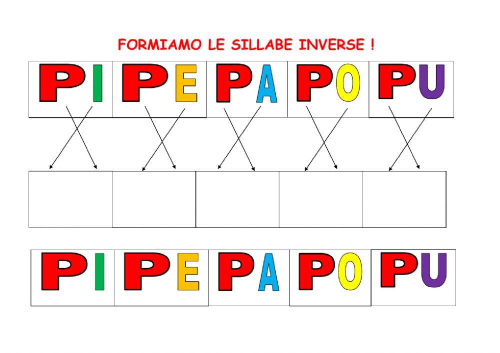 Formiamo le sillabe inverse con B e P