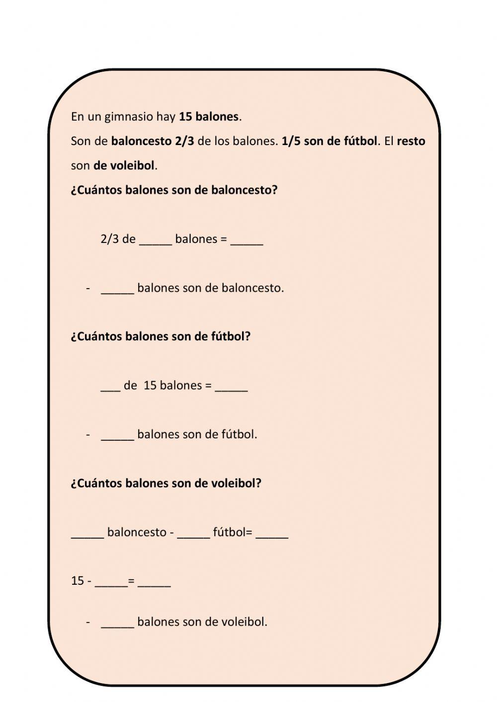 Problemas con fracciones