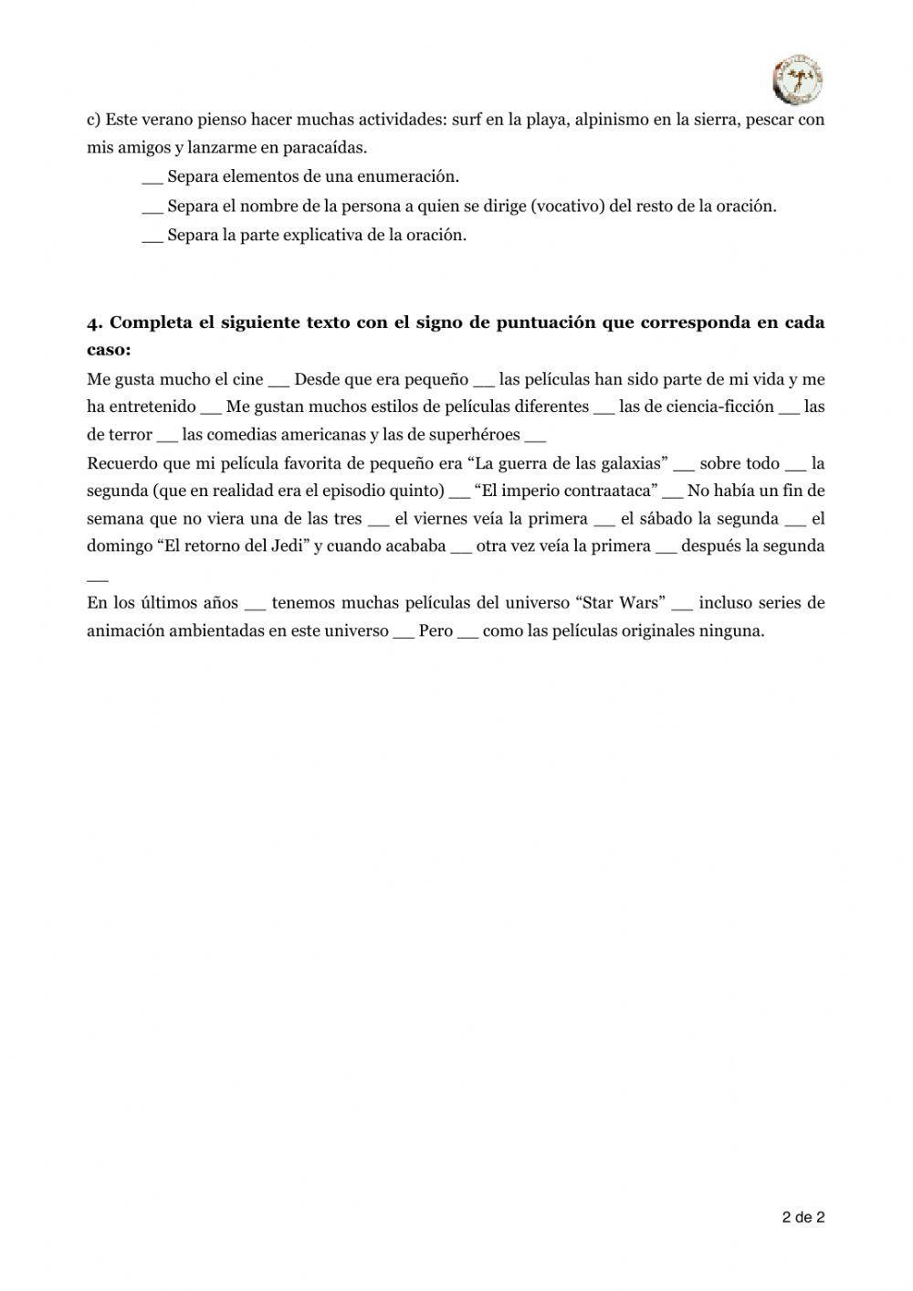 Los signos de puntuación