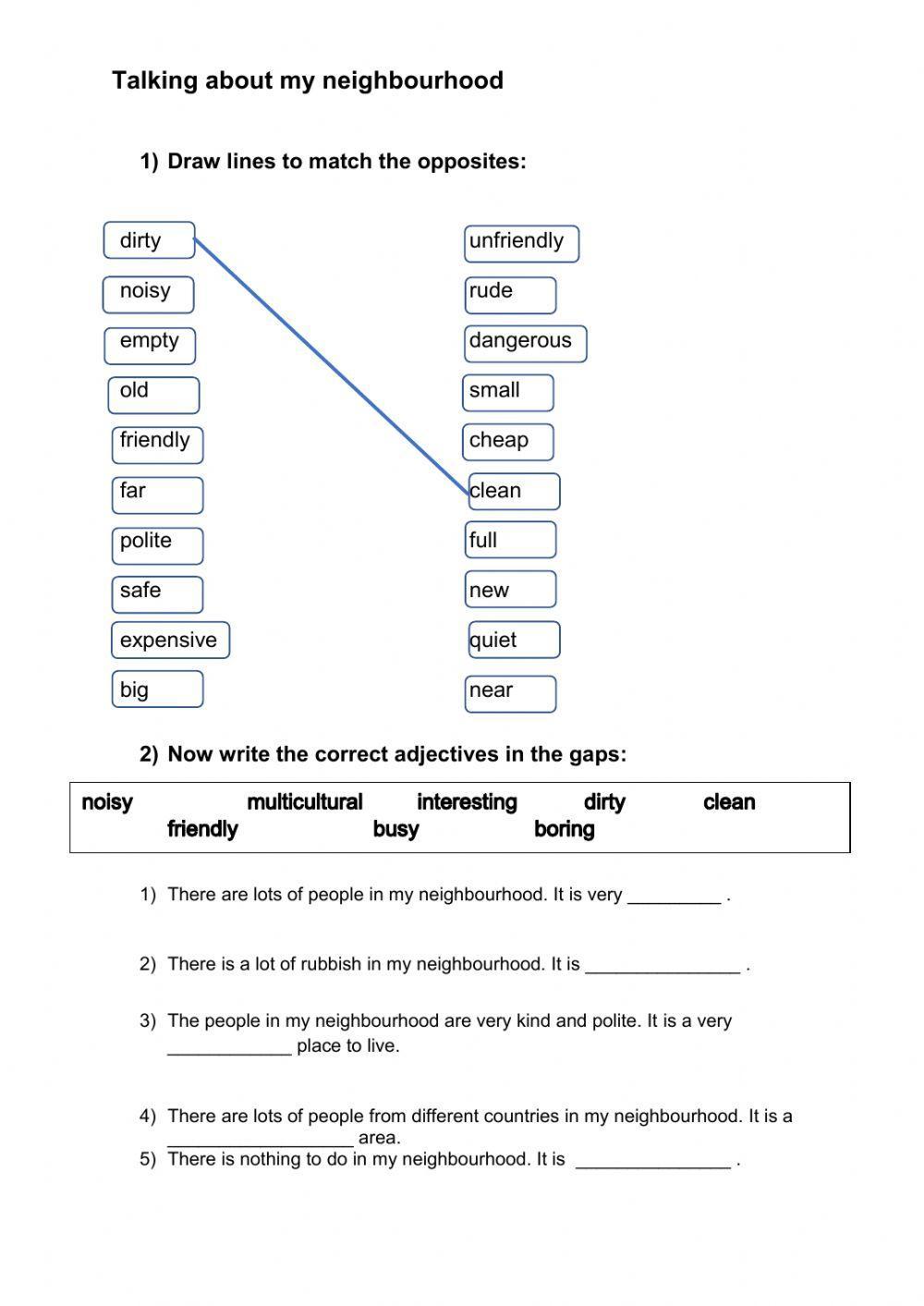 Neighbourhood Adjectives