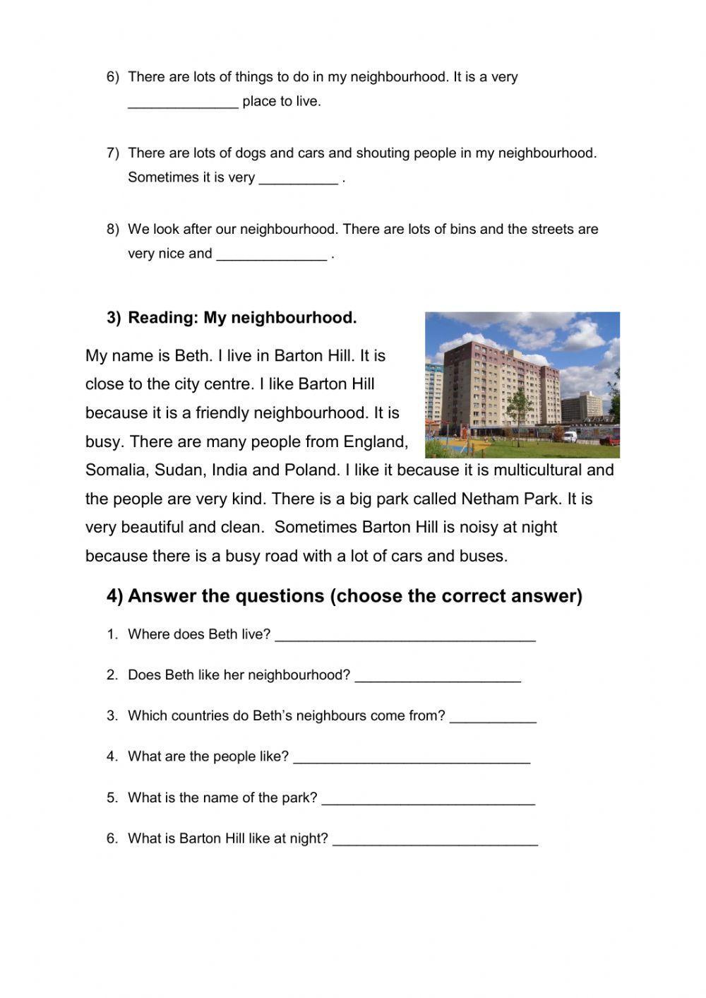 Neighbourhood Adjectives