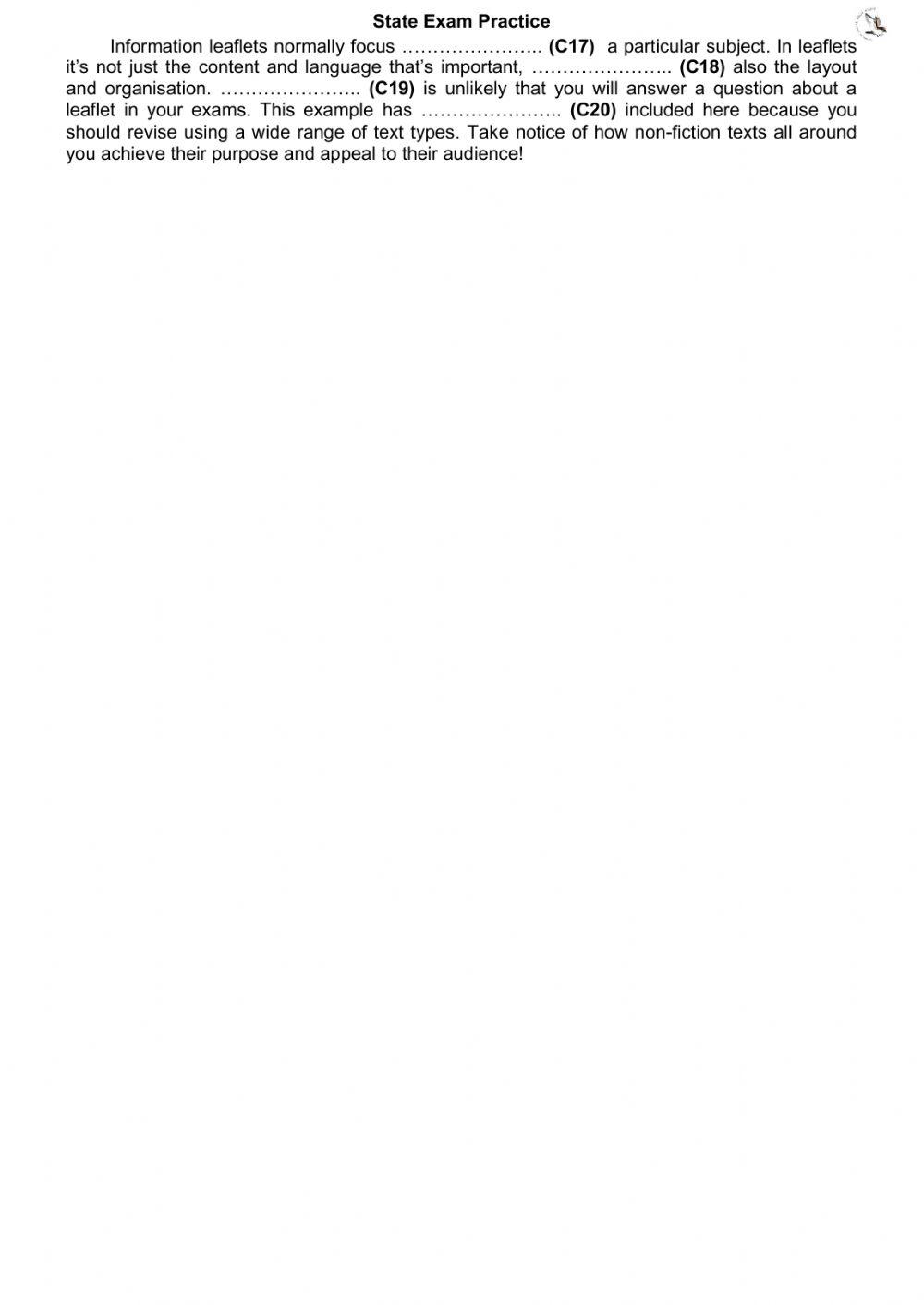 State Exam 2014 card 1