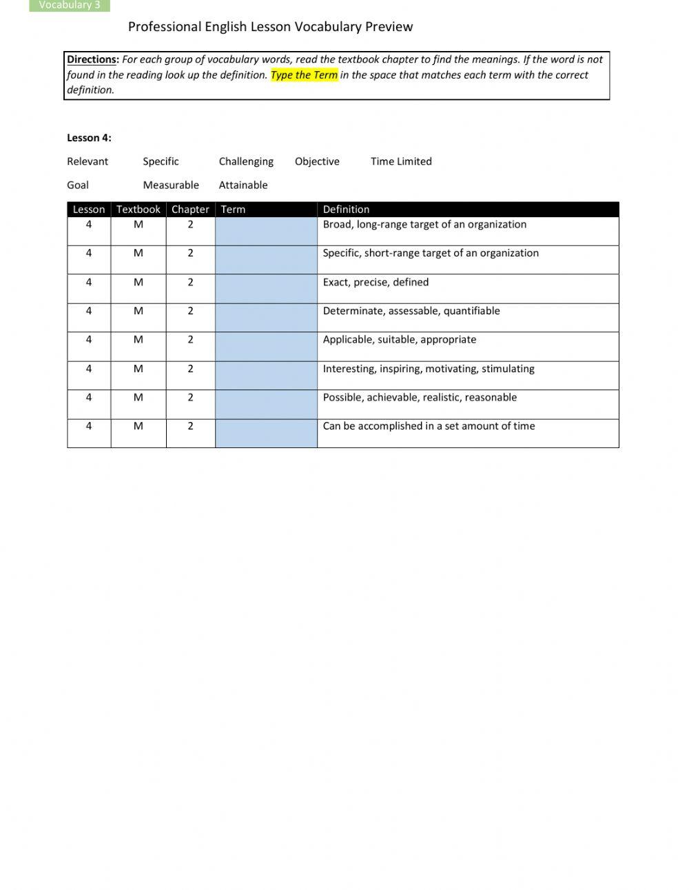 PC Vocabulary Lesson 04