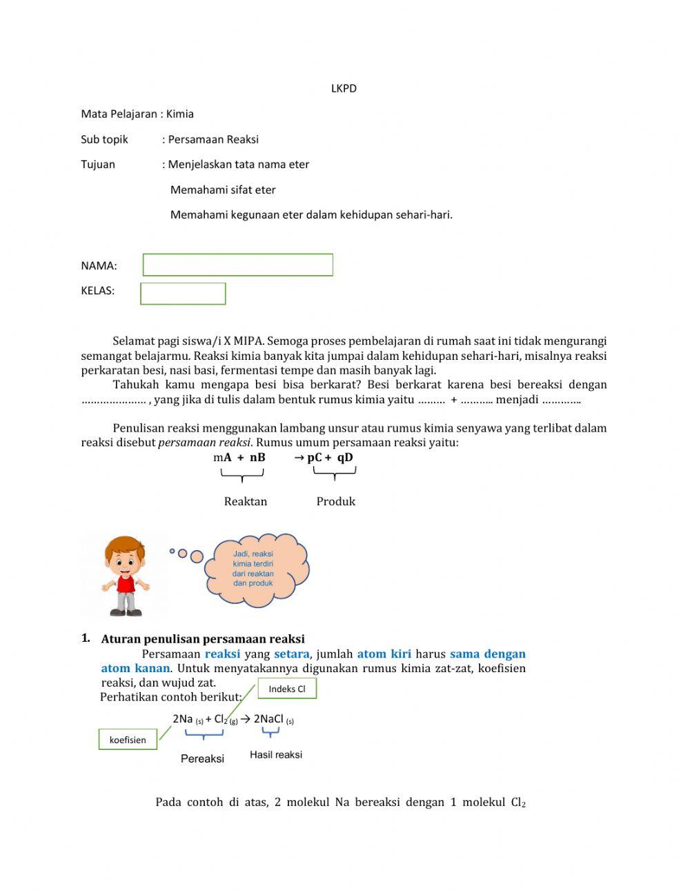 LKPD pers reaksi