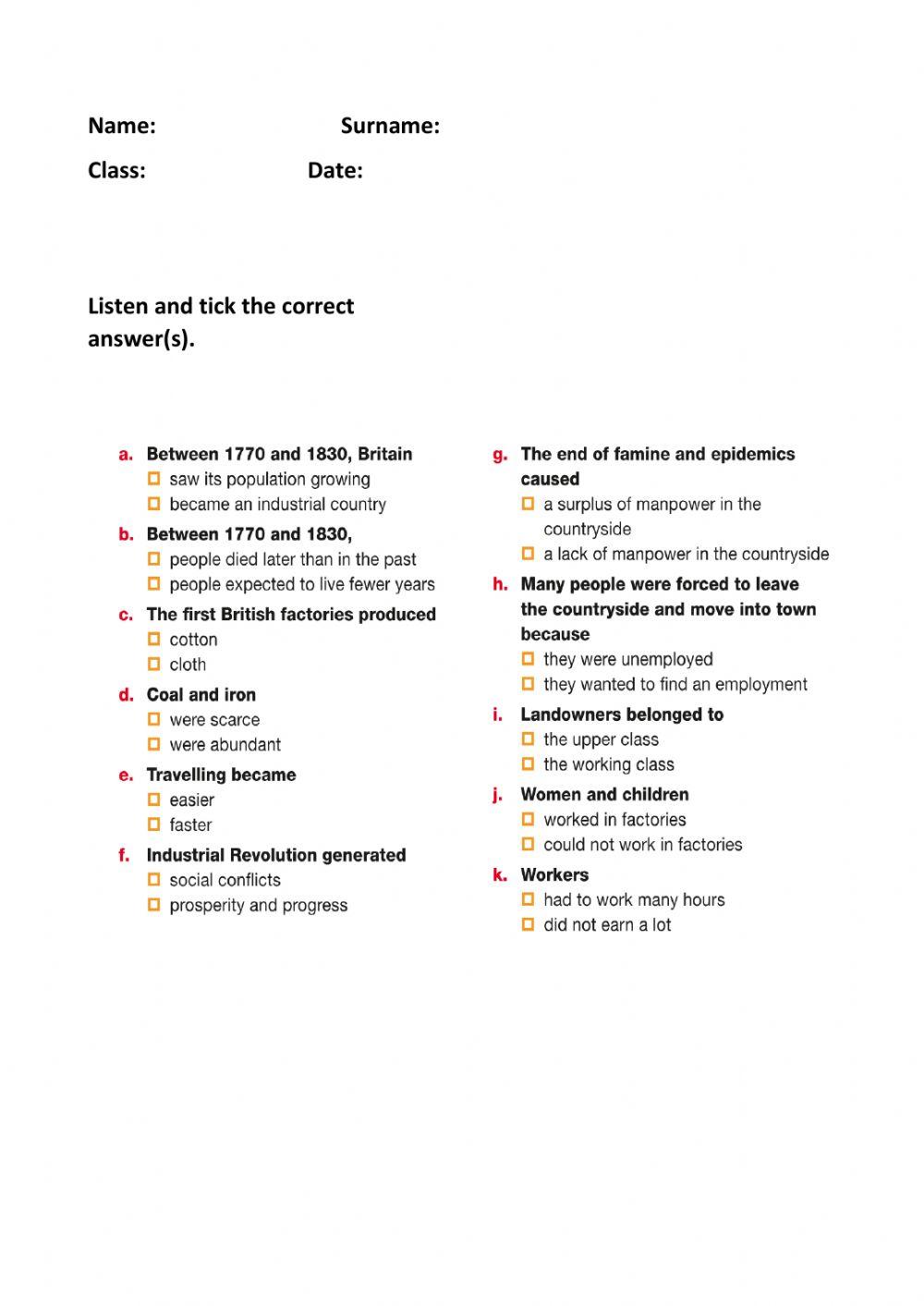 American, Industrial and French revolutions