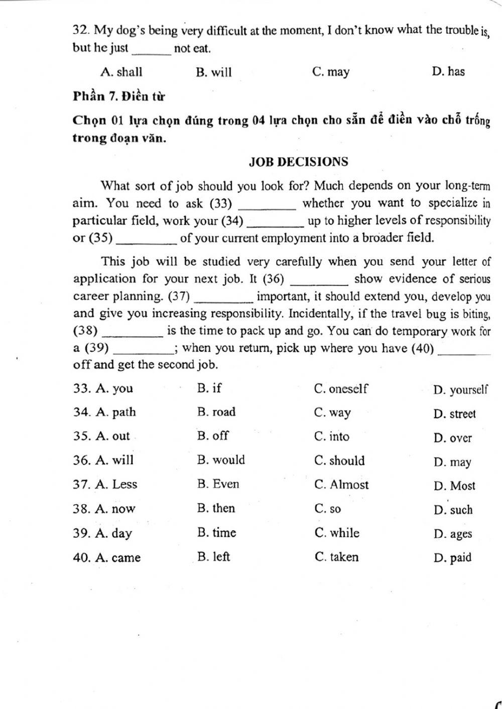 Đánh giá năng lực ngoại ngữ thi vào 10 Chuyên ngoại ngữ - Đề số 12.1