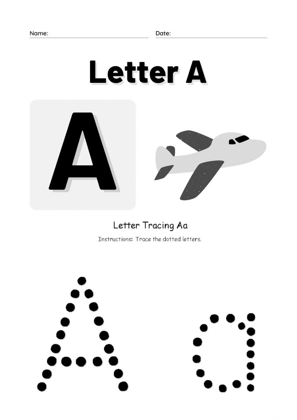 Tracing Letter Aa