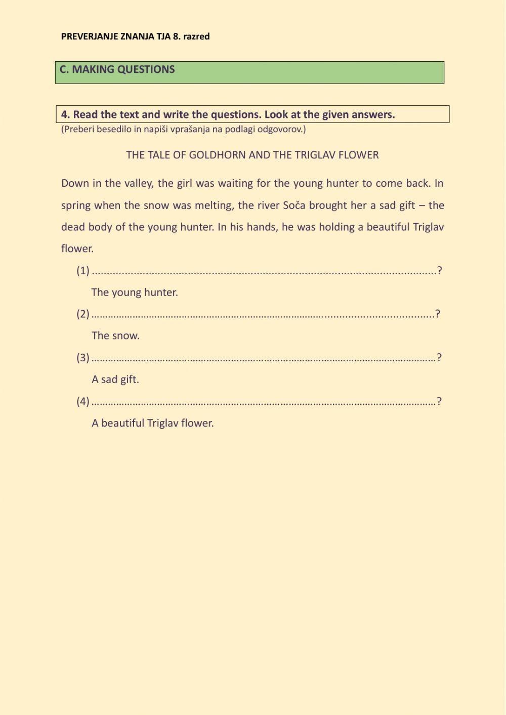 PREVERJANJE ZNANJA 8r