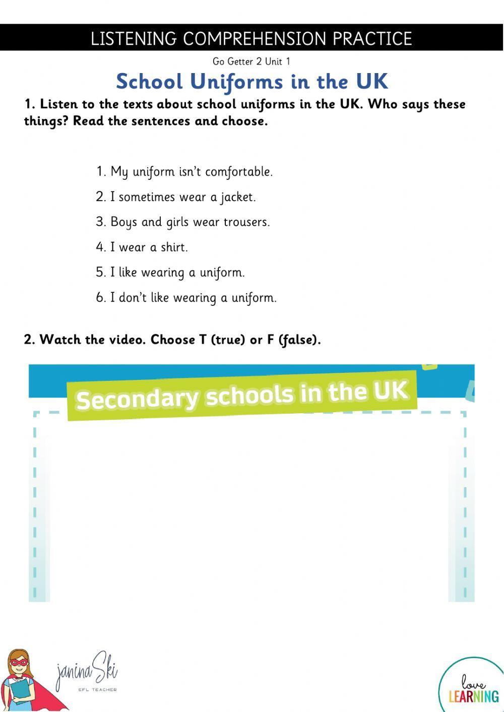 Listening Activity Go Getter Unit 1