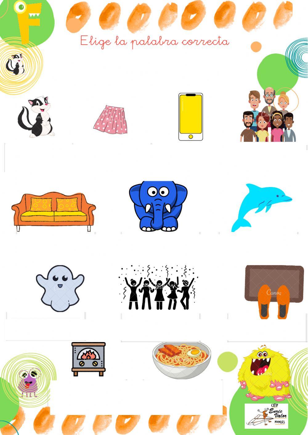 Elige la palabra correcta, lectura f